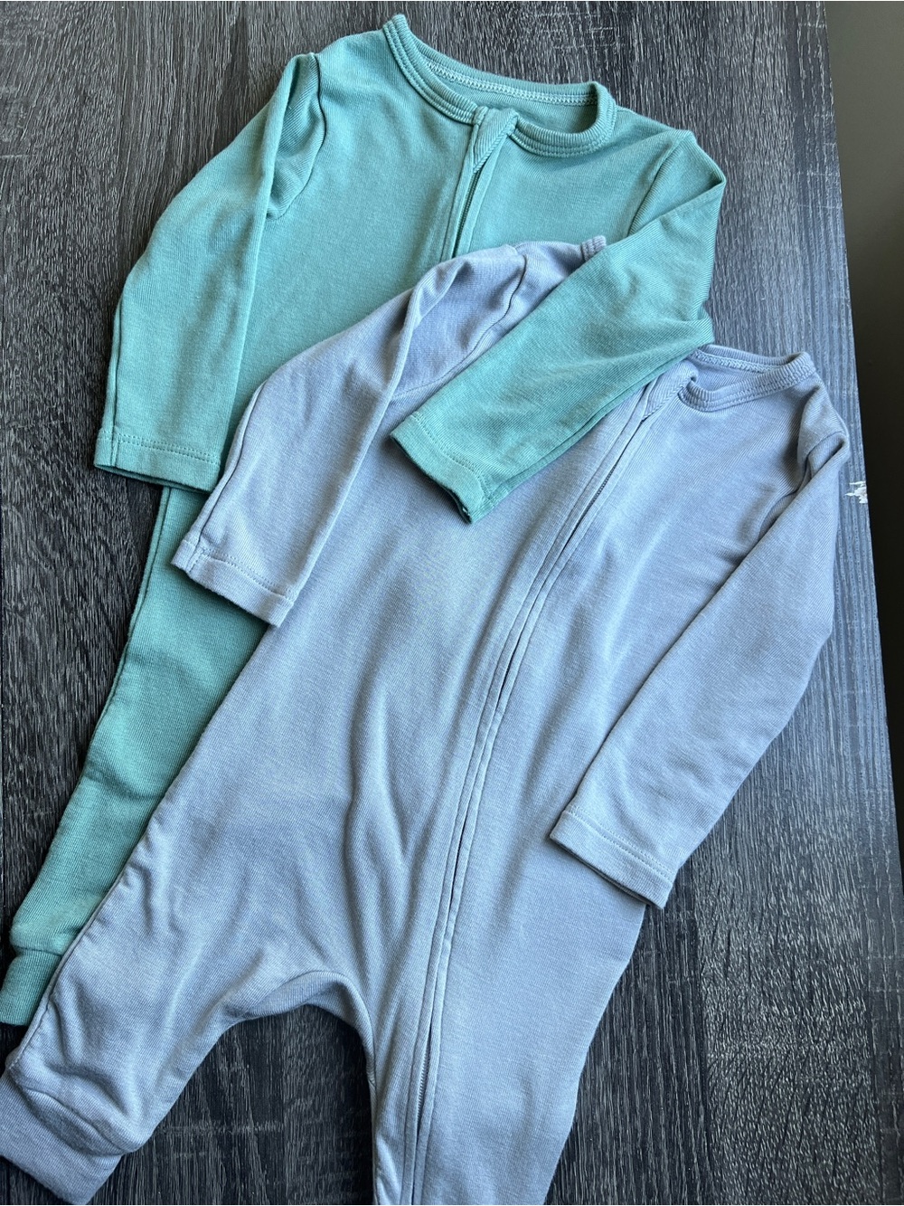 Cloud Island Baby One-Piece Bodysuits in Teal and Light Blue